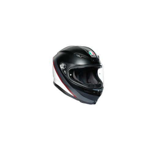 AGV K6  ECE MULTI MPLK MINIMAL PURE MATT BLACK/WH/RED