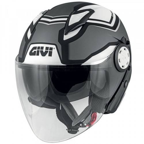 CASCO JET 12.3 STRATOS NERO OPACO BIANCO TITANIO | GIVI