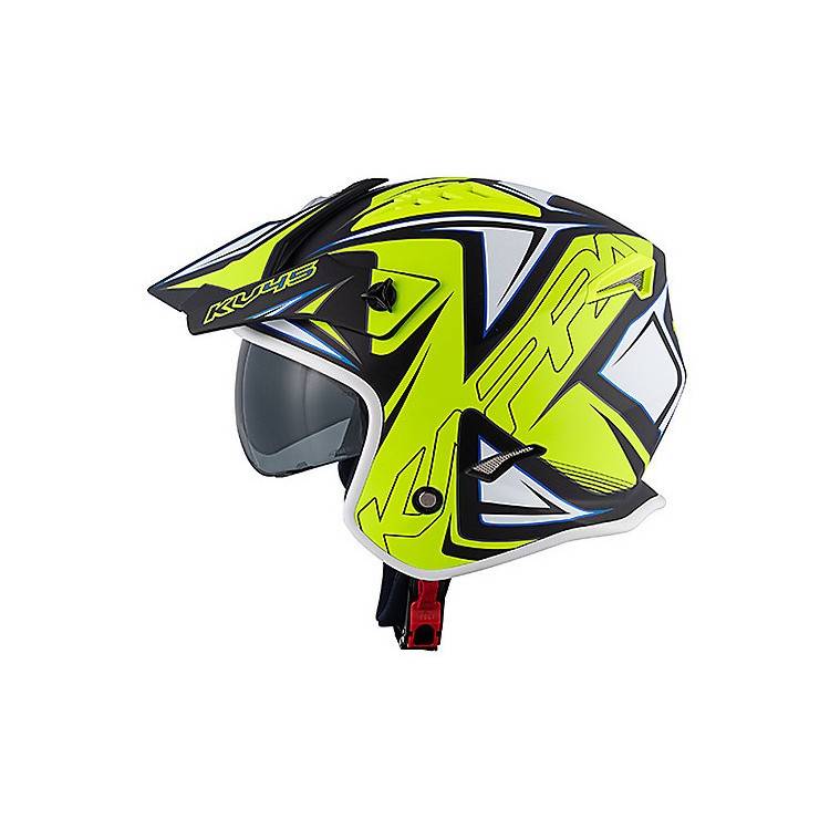 Casco Jet KV45 Trial Gemini Nero Opaco Giallo Bianco |  Kappa