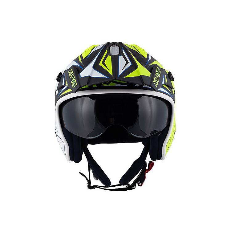 Casco Jet KV45 Trial Gemini Nero Opaco Giallo Bianco |  Kappa
