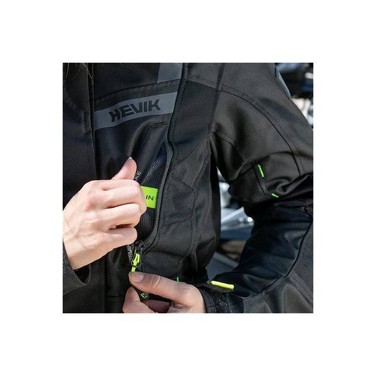 Giacca Moto Donna 4 Stagioni Stelvio Impermeabile Nero -  Hevik