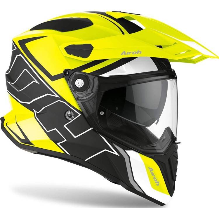 AIROH COMMANDER DUO YELLOW MATT CASCO OFFROAD