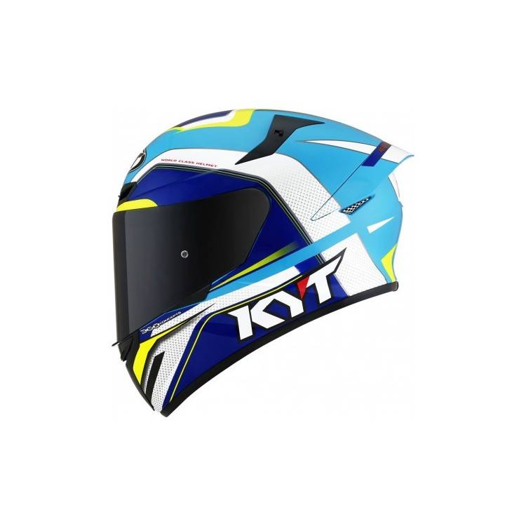 CASCO KYT TT-COURSE GRAND PRIX WHITE/LIGHT BLUE | KYT