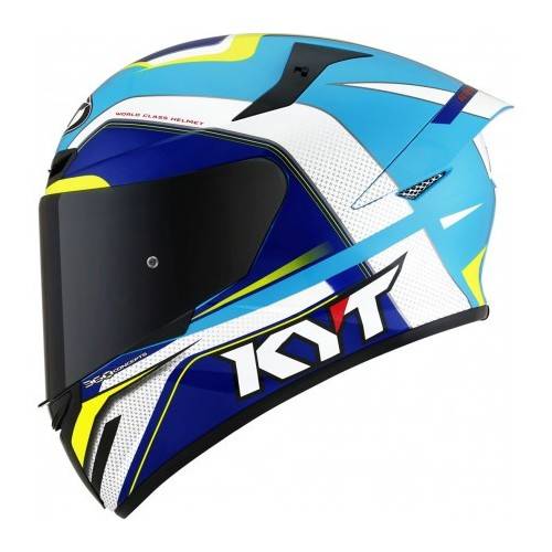 CASCO KYT TT-COURSE GRAND PRIX WHITE/LIGHT BLUE | KYT