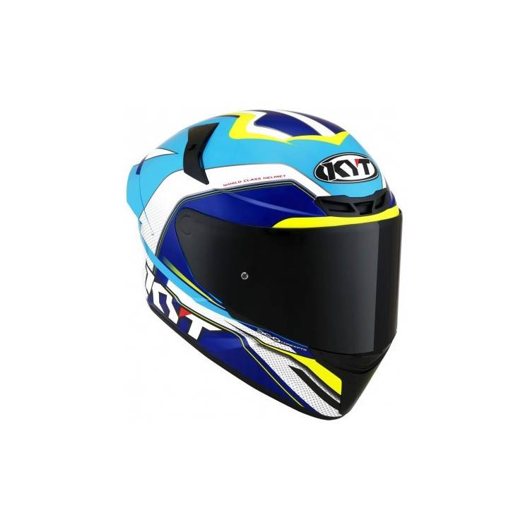 CASCO KYT TT-COURSE GRAND PRIX WHITE/LIGHT BLUE | KYT