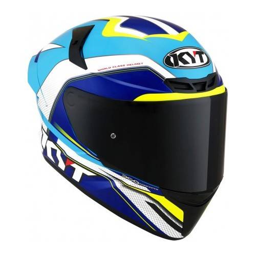 CASCO KYT TT-COURSE GRAND PRIX WHITE/LIGHT BLUE | KYT