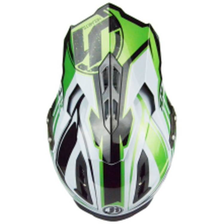 CASCO OFFROAD J12 FLAME GREEN/WHITE | JUST1