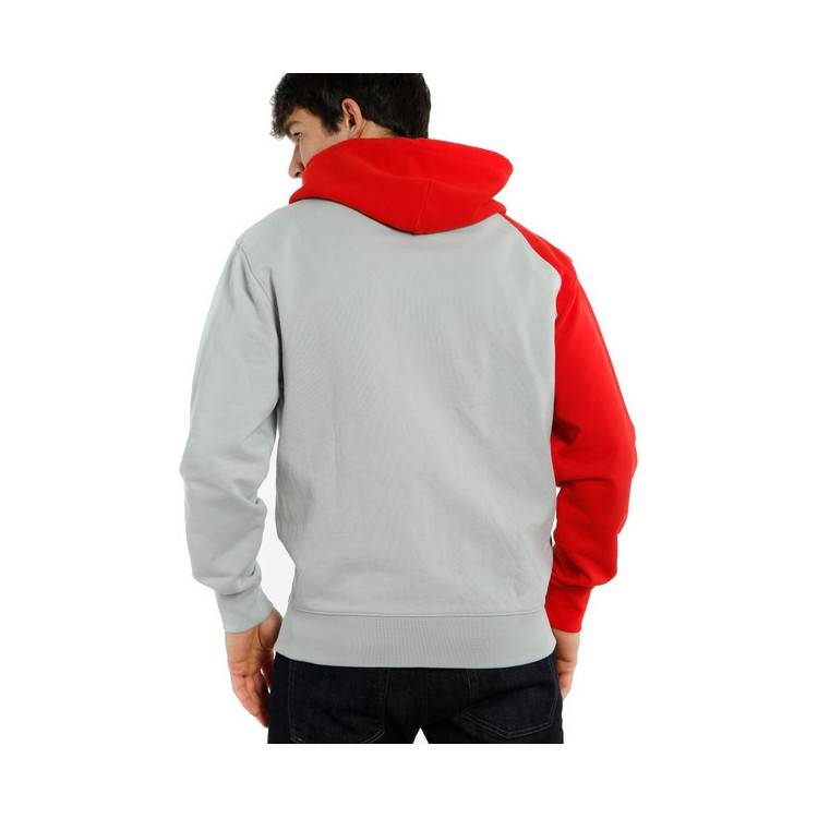 PADDOCK FULL-ZIP HOODIE GLACIER-GRAY/LAVA-RED/BLACK (81C) | DAINESE