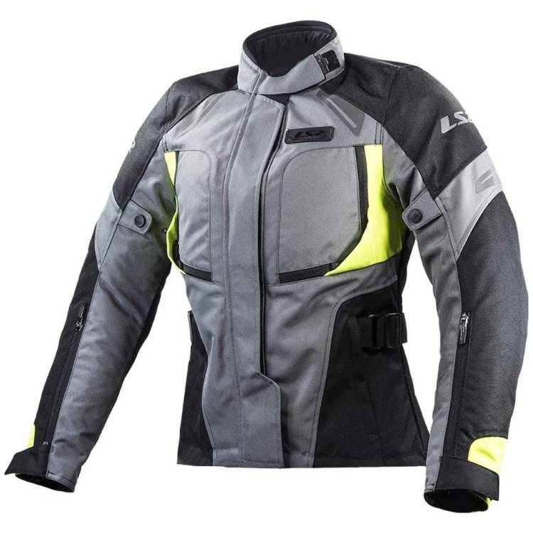 GIACCA MOTO PHASE LADY JACKET GREY BLACK YELLOW  | LS2