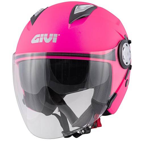 CASCO JET 12.3 STRATOS CON VISIERA PARASOLE ROSA OPACO | GIVI