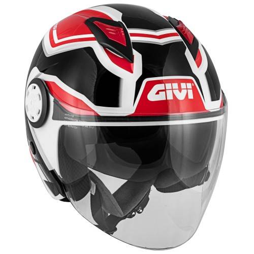 CASCO JET 12.3 STRATOS SHADE NERO BIANCO ROSSO | GIVI