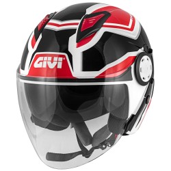 CASCO JET 12.3 STRATOS SHADE NERO BIANCO ROSSO | GIVI