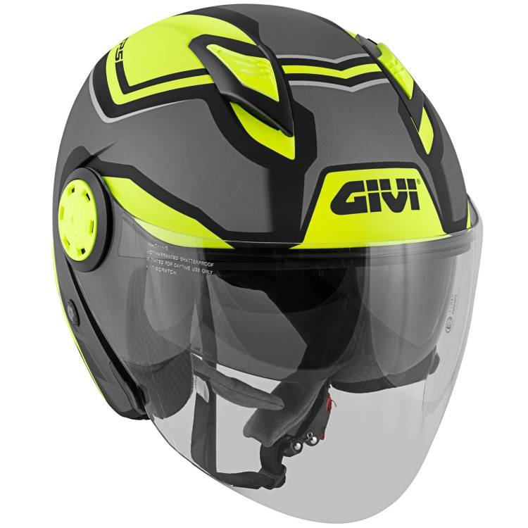 CASCO JET 12.3 STRATOS SHADE TITANIO GIALLO | GIVI