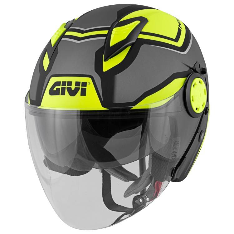 CASCO JET 12.3 STRATOS SHADE TITANIO GIALLO | GIVI