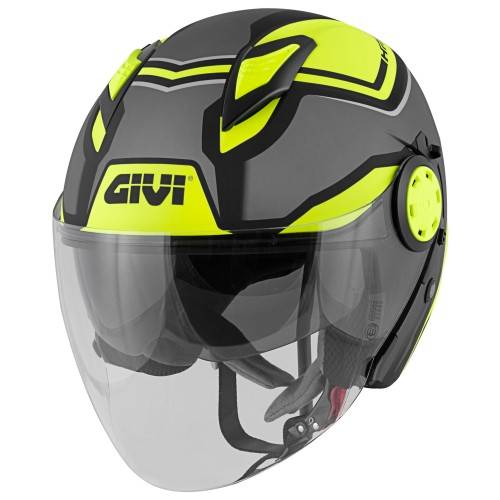 CASCO JET 12.3 STRATOS SHADE TITANIO GIALLO | GIVI