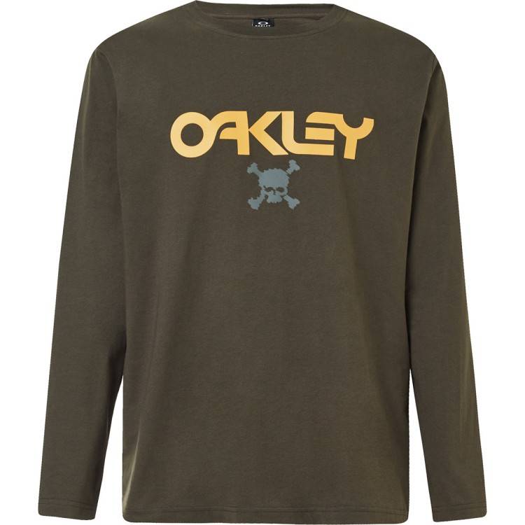 OAKLEY TC SKULL LS TEE  NEW DARK BRUSH MAN TSHIRT SNOW  FOA400897-86L | OAKLEY