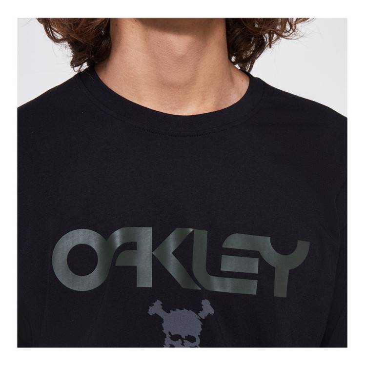 OAKLEY TC SKULL LS TEE  BLACKOUT MAN TSHIRT SNOW  FOA400897-02E | OAKLEY