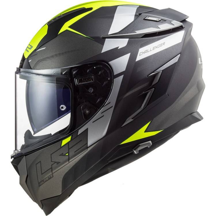 CASCO  FF327 CHALLENGER ALLERT GIALLO OPACO GRIGIO TITANIO | LS2