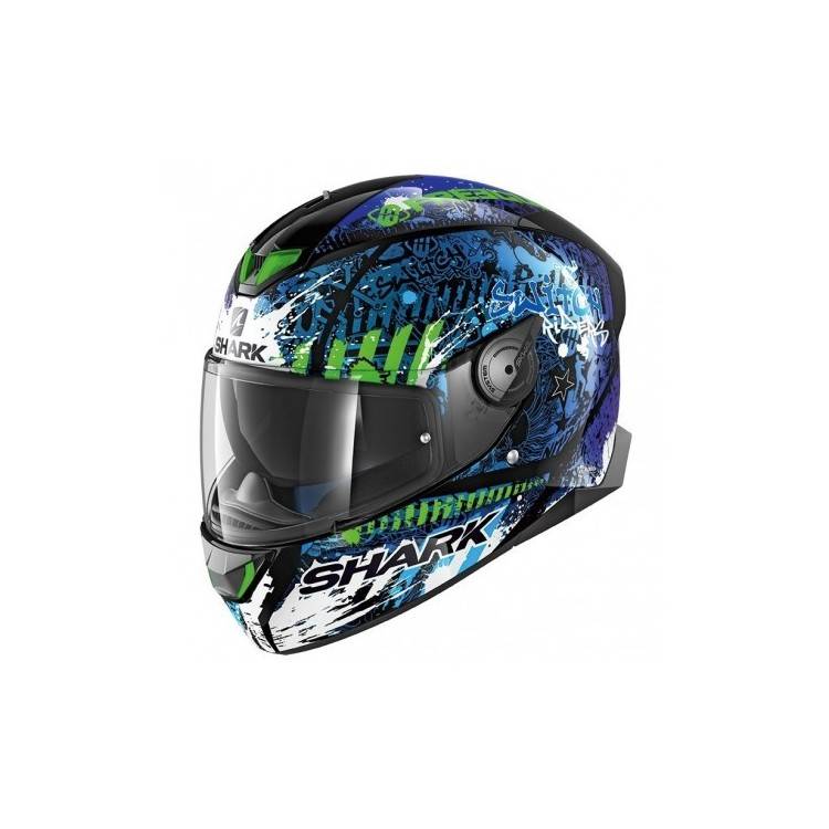 CASCO SKWAL 2 SWITCH RIDER BLACK BLUE GREEN | SHARK