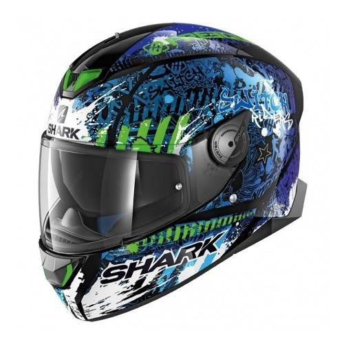 CASCO SKWAL 2 SWITCH RIDER BLACK BLUE GREEN | SHARK