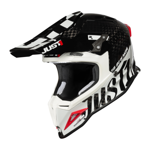 CASCO J12 PRO RACER WHITE CARBON GLOSS | JUST1