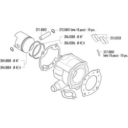 150.0605 KIT GRUPPO TERMICO APRILIA SR SPORT D.47 (MOTORE APRILIA) | POLINI
