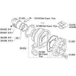 166.0083 KIT GRUPPO TERMICO YAMAHA-APRILIA SR H2O-MALAGUTI F12 LC D.47 | POLINI