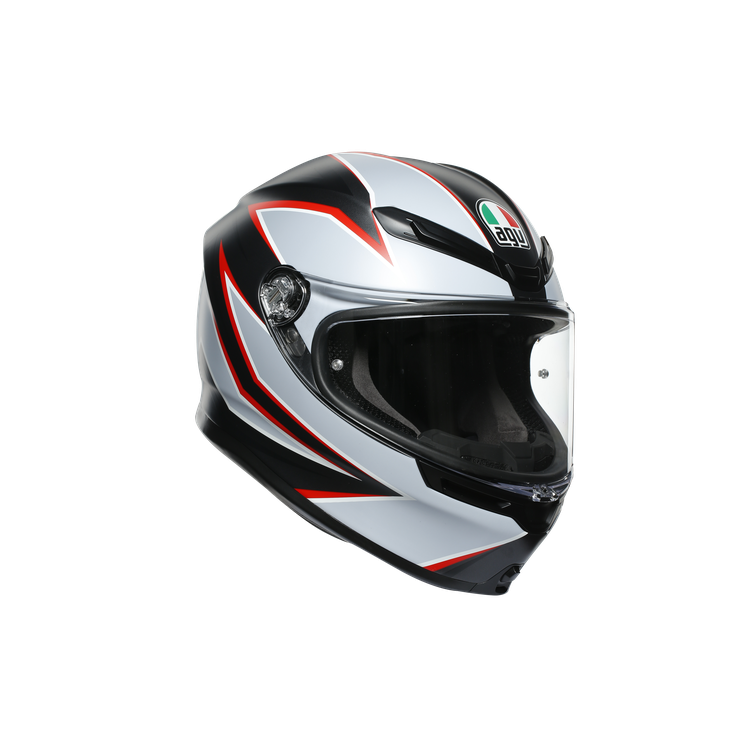 CASCO INTEGRALE K6 E2205 MULTI FLASH MATT BLACK GREY RED | AGV