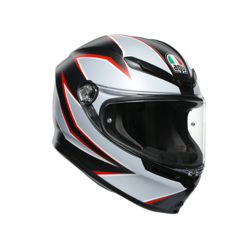 CASCO INTEGRALE K6 E2205 MULTI FLASH MATT BLACK GREY RED | AGV