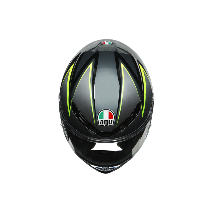 CASCO INTEGRALE K6 E2205 MULTI FLASH GREY BLACK LIME | AGV