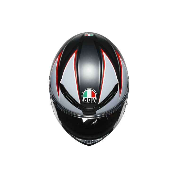 CASCO INTEGRALE K6 E2205 MULTI FLASH MATT BLACK GREY RED | AGV