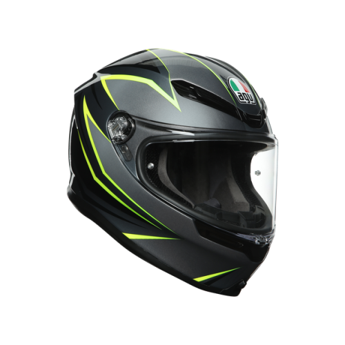 CASCO INTEGRALE K6 E2205 MULTI FLASH GREY BLACK LIME | AGV