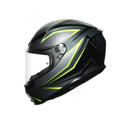 CASCO INTEGRALE K6 E2205 MULTI FLASH GREY BLACK LIME | AGV