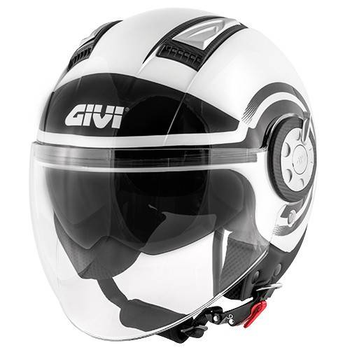 CASCO AIR JET-R 11.1 BIANCO NERO VIS.LUNGA | GIVI