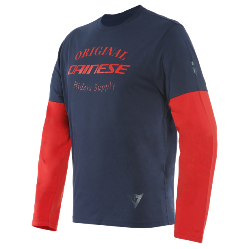 T-SHIRT PADDOCK LS BLU ROSSO LAVA | DAINESE