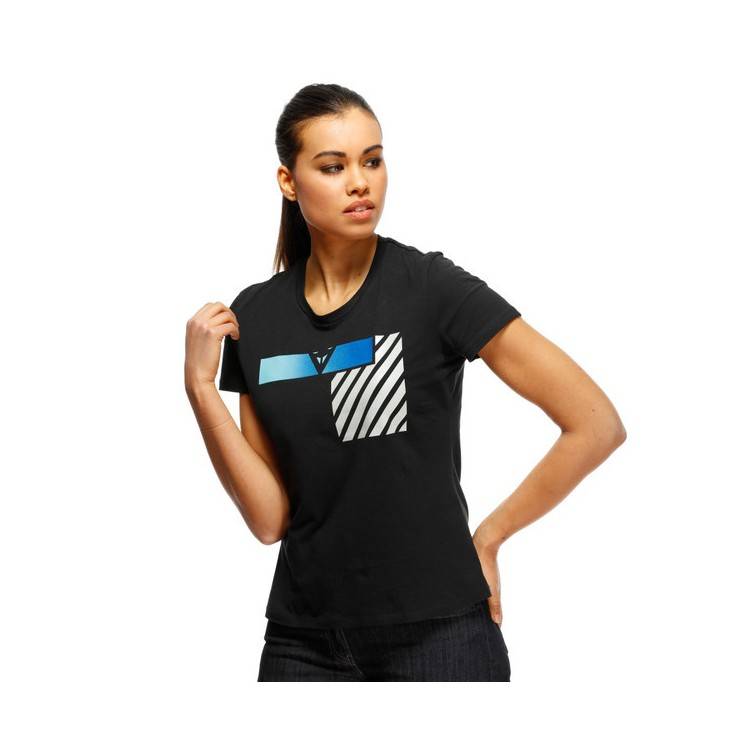 T-SHIRT ILLUSION LADY BLACK COOL-GRAY AQUA-GREEN | DAINESE