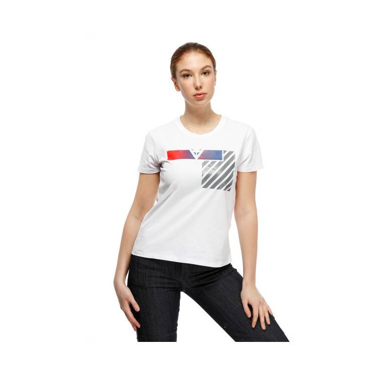 T-SHIRT ILLUSION LADY WHITE DARK-GRAY RED | DAINESE
