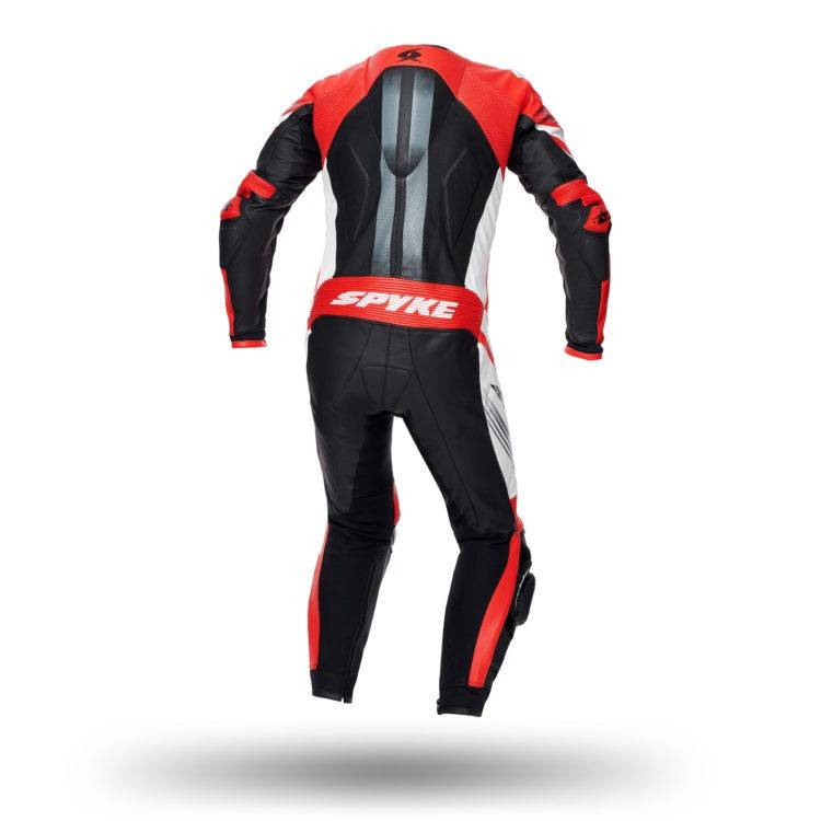 TUTA IN PELLE UOMO ESTORIL RACE BLACK WHITE FLUO RED | SPYKE