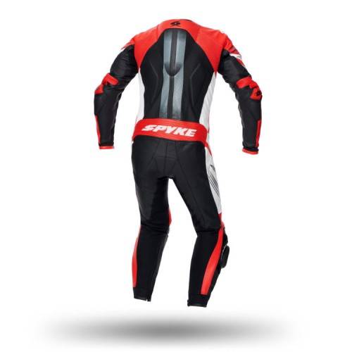 TUTA IN PELLE UOMO ESTORIL RACE BLACK WHITE FLUO RED | SPYKE