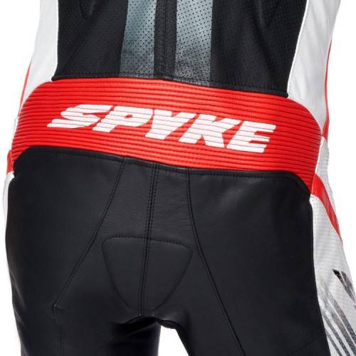 TUTA IN PELLE UOMO ESTORIL RACE BLACK WHITE FLUO RED | SPYKE