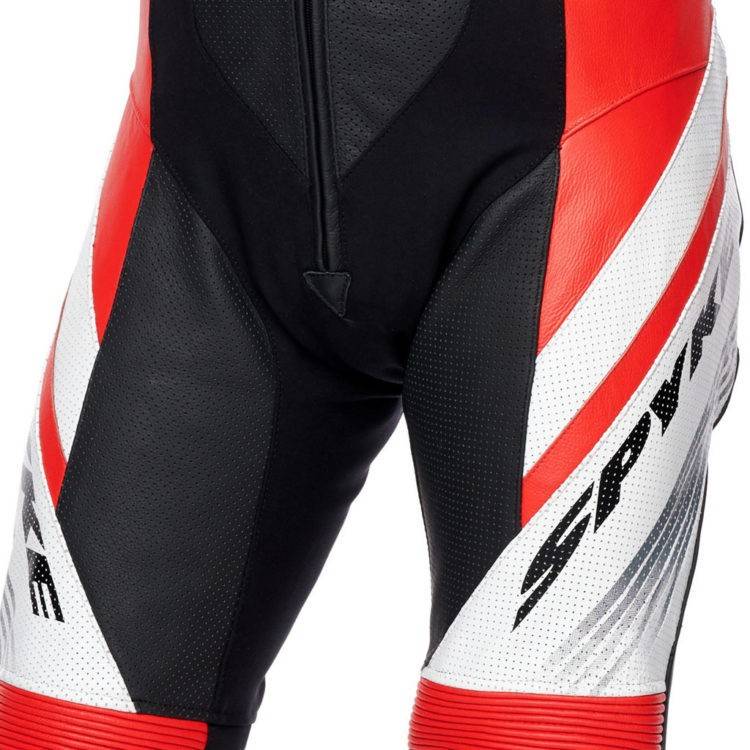 TUTA IN PELLE UOMO ESTORIL RACE BLACK WHITE FLUO RED | SPYKE