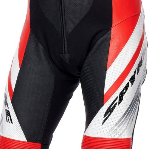 TUTA IN PELLE UOMO ESTORIL RACE BLACK WHITE FLUO RED | SPYKE
