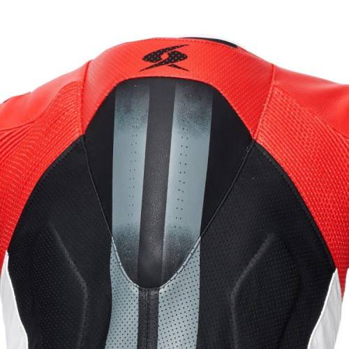 TUTA IN PELLE UOMO ESTORIL RACE BLACK WHITE FLUO RED | SPYKE