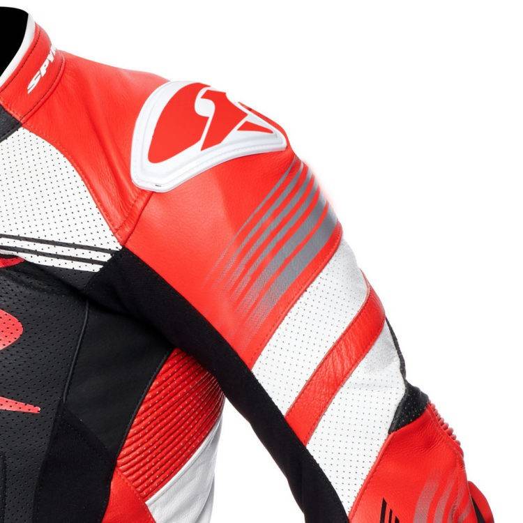 TUTA IN PELLE UOMO ESTORIL RACE BLACK WHITE FLUO RED | SPYKE