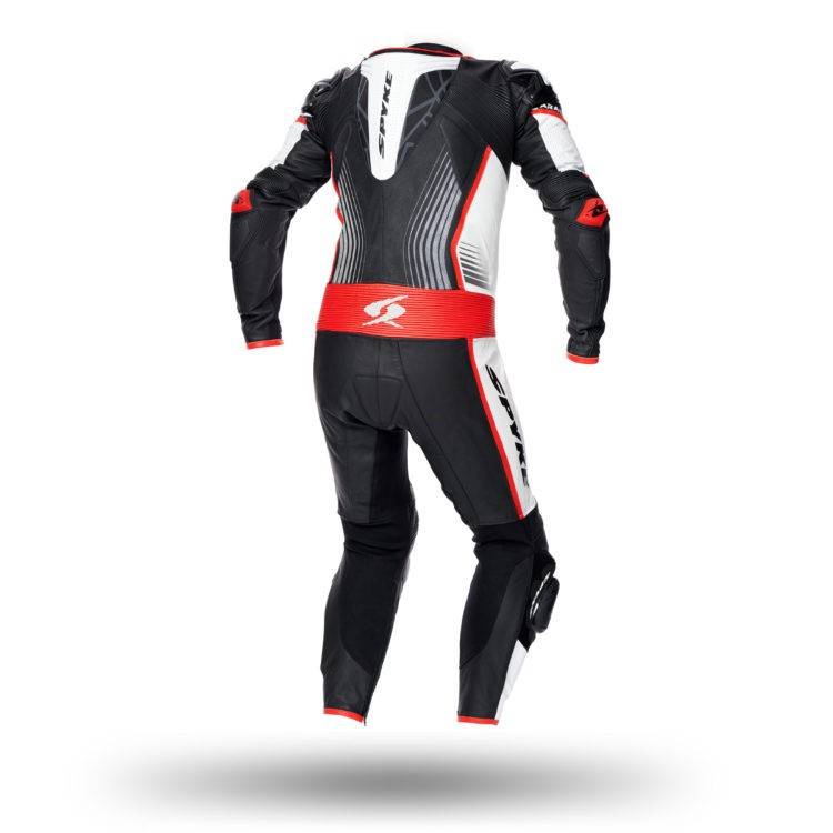 TUTA IN PELLE UOMO ARAGON RACE BLACK WHITE FLUO RED | SPYKE
