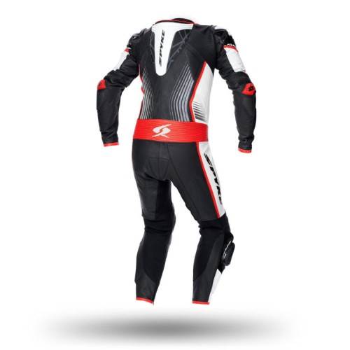 TUTA IN PELLE UOMO ARAGON RACE BLACK WHITE FLUO RED | SPYKE