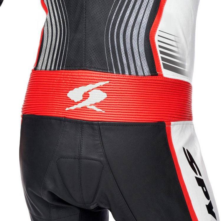 TUTA IN PELLE UOMO ARAGON RACE BLACK WHITE FLUO RED | SPYKE