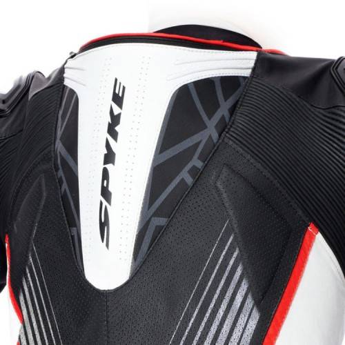TUTA IN PELLE UOMO ARAGON RACE BLACK WHITE FLUO RED | SPYKE
