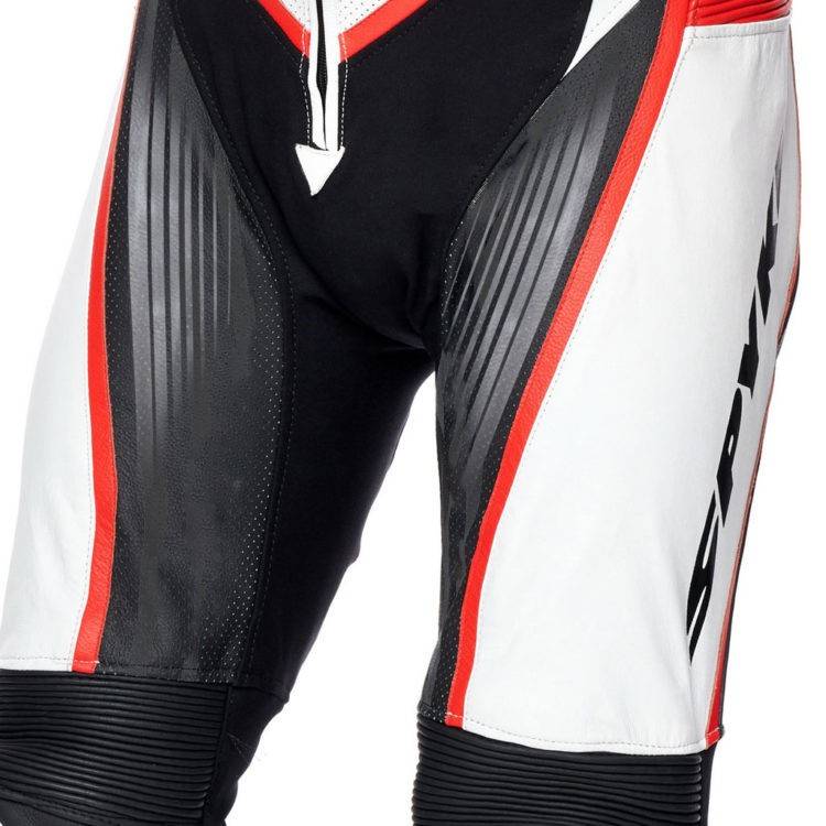TUTA IN PELLE UOMO ARAGON RACE BLACK WHITE FLUO RED | SPYKE