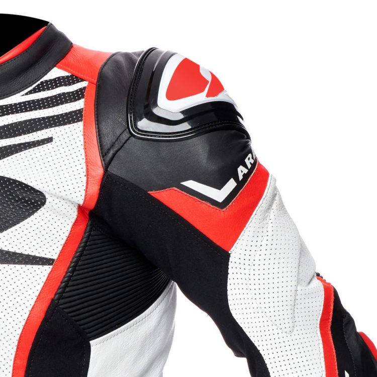 TUTA IN PELLE UOMO ARAGON RACE BLACK WHITE FLUO RED | SPYKE